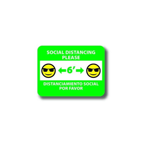 Ergomat 24in x 18in RECTANGLE SIGNS Soical Distancing Please - Bilingual English/Spanish DSV-SIGN 432 #2944 -UEN - main